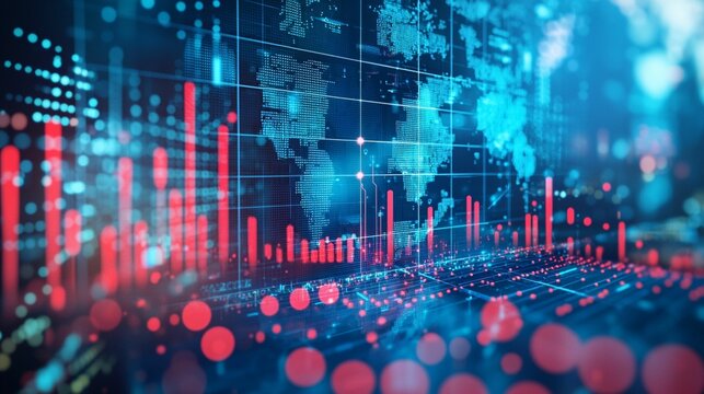 Abstract Financial Data Visualization with Global Map