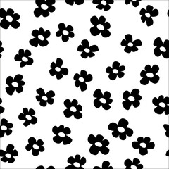 Fototapeta premium Black and white floral pattern