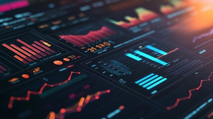 Obraz premium Modern Data Visualization and Analytics Dashboard Display
