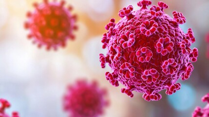Virus HPV concept. Detailed Molecular Visualization of Viral Structure Symbolizing COVID 19 Pandemic