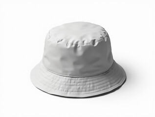 Fototapeta premium Stylish bucket hat in light gray with a smooth finish perfect for casual outings and outdoor activities