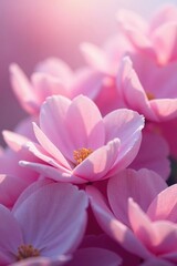 Soft petal background with delicate light pink and purple hues, floral, soft focus