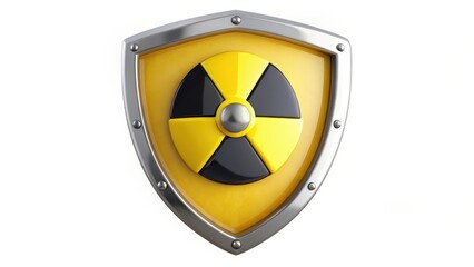 Fototapeta premium Yellow Shield with Radiation Symbol