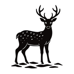 deer or wildlife in the snow vector illustration