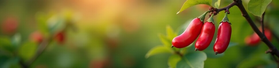 Red cranberry beans pods nestled among branches, field, branch, pod