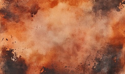 A painting of a brown background with splatters of paint