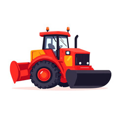 Naklejka premium Powerful Red Tractor Ready to Plow the Field Strong and Efficient Farm Machine
