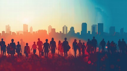 Abstract concept of global population growth and human demographics.