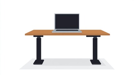 Fototapeta premium Adjustable height desk with laptop