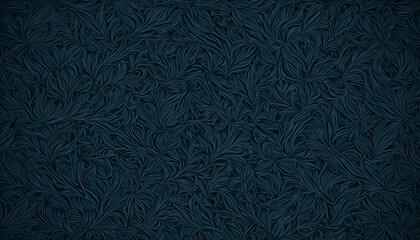 Intricate Dark Blue Leaf Pattern Wallpaper - Elegant and Detailed Botanical Design for Stylish Home Decor