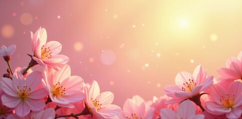 Fototapeta premium Soft pink and yellow merge to form a peaceful atmosphere, peaceful, tranquil