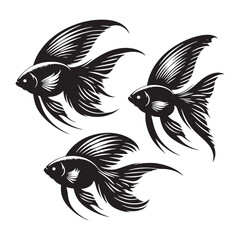 Timeless Angelfish silhouette for classic oceanic themes - Angelfish illustration - Minimalist Angelfish vector - fish silhouette
