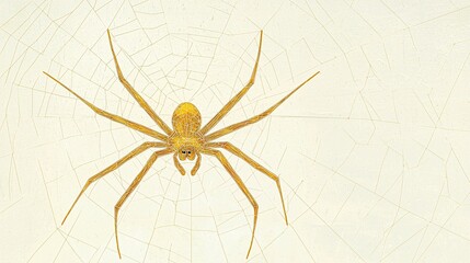 Obraz premium minimalist illustration of a spider, where the creature is depicted with minimal lines and a simple geometric structure, set on a white background. This clean, modern design emphasizes the form 