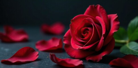 Dark red roses shed their last remaining petals, rose, fading