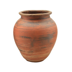rustic clay pot with round shape and earthy tones, perfect for home decor or gardening. Its unique texture adds character to any space