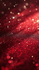 Sparkling red glitter fills the frame creating a festive and vibrant atmosphere during a special celebration
