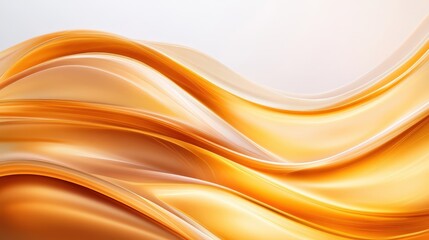 Naklejka premium A vibrant abstract background featuring smooth, flowing waves in shades of orange and gold. Perfect for use in designs that require elegance, warmth, and a touch of modernity.