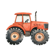 Obraz premium A charming red tractor ready for farm work a symbol of rural life and hardworking spirit