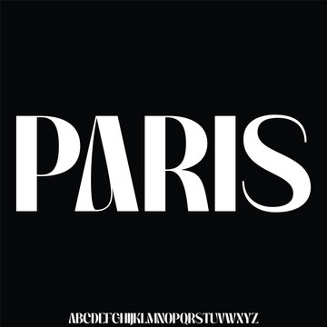Unique elegant curvy alphabet display font vector illustration. Decorative paris typeface