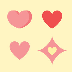 Vector cute hearts collection