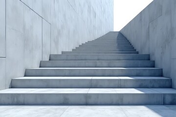 Fototapeta premium Modern Concrete Stairs Leading Upward - Architectural Design Inspiration