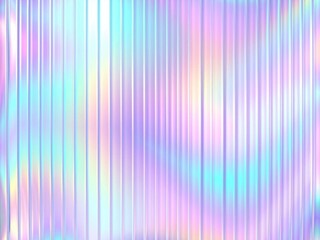 Iridescent rainbow corrugated glass background texture with holographic refraction pattern and pearlescent abstract 3D rendering, rendering, frosted, corrugated