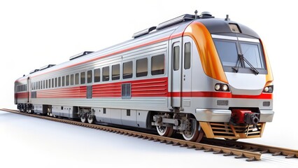 Obraz premium Modern High-Speed Train on White Background