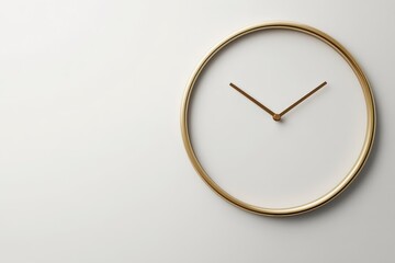 Elegant Minimalist Clock Design with Empty Circular Frame on White Background