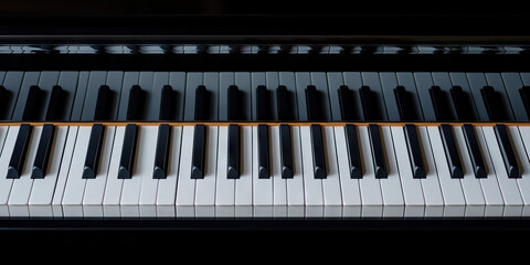 Fototapeta premium Close-up of Piano Keyboard Keys and Frame