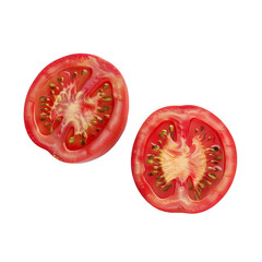 Two Slices of Red Tomato