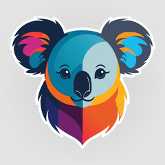 Vibrant Koala Portrait in a Colorful Abstract Style