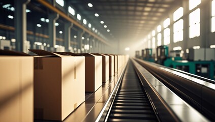 Obraz premium Box, Crate, Paper Box, Cardboard Crate, Factory, Warehouse, Paper Box Production, Cardboard Crate Production