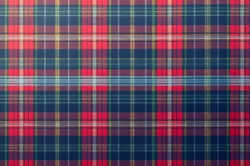 Fototapeta premium Red and Navy Plaid Fabric Texture with Various Colors