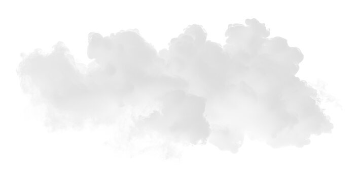 White gray smoke vapor cloud shape transparent PNG, isolated background cutout. Misty effect,