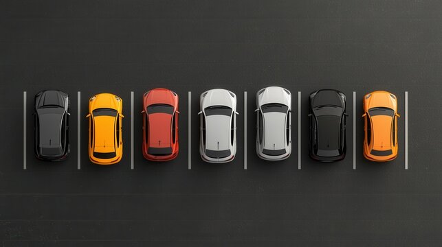 Street parking icon car parking with parallel cars in urban environment