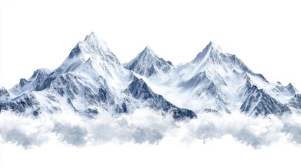 Obraz premium Scenic mountain range landscape with clouds and blue sky during daytime