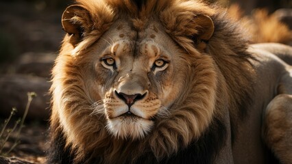 A collection of five lion heads,