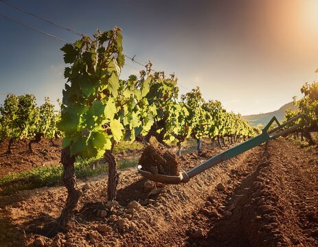 plantaci&oacute;n de uvas en vid