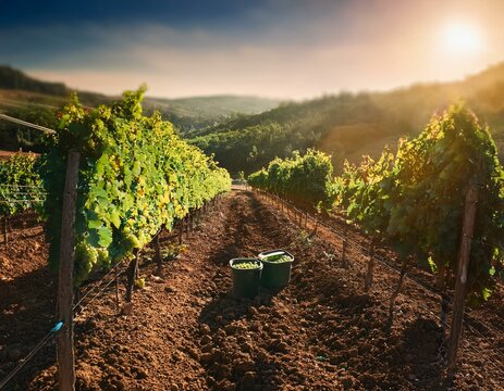 plantaci&oacute;n de uvas en vid
