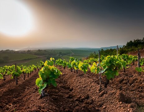 plantaci&oacute;n de uvas en vid