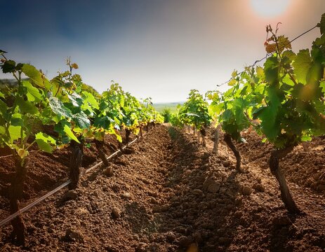 plantaci&oacute;n de uvas en vid