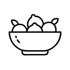 bowl with fruits icon design