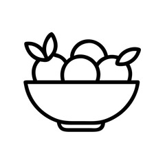 bowl with fruits icon design