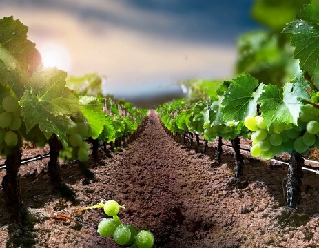 plantaci&oacute;n de uvas en vid