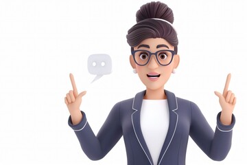 A confident tech-savvy woman in her 50s conducts a virtual meeting while highlighting her connection with the audience