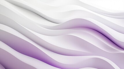 Obraz premium Abstract Purple and White Wave Background: Elegant 3D Render