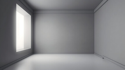 Obraz premium A large, empty room with a window