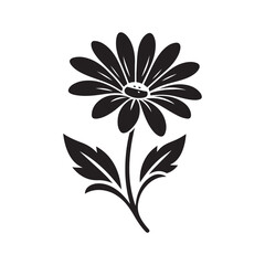 daisy silhouette vector style with a white background