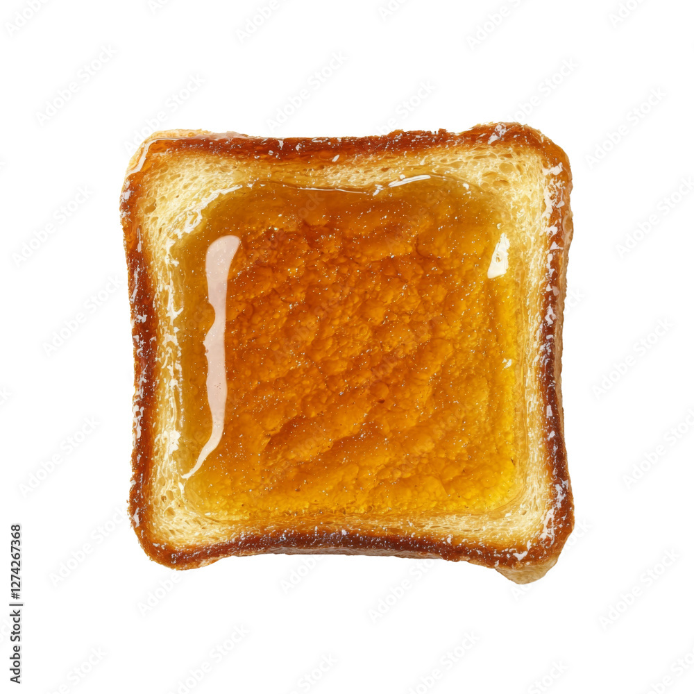Aufkleber crispy toast slice topped with golden honey, showcasing delicious breakfast treat. warm, inviting te