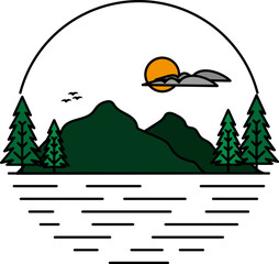 Landscape icon showing a mountain